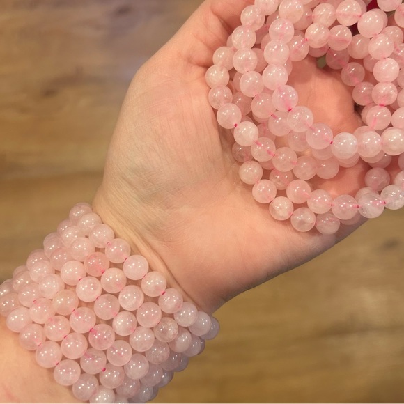 Rose Quartz 8mm Bracelets | Minimalist crystal jewelry - Picture 3 of 3